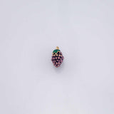 3D grape charm fruit enamel 22K Gold Filled Silver for Charm Bar Bracelets and Necklaces Charms