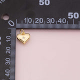 Puffy heart charm 18k Gold Filled Charm Bar Bracelets and Necklaces Silver Pave CZ Minimalist Charms