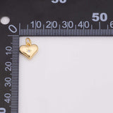 Puffy heart charm 18k Gold Filled Charm Bar Bracelets and Necklaces Silver Pave CZ Minimalist Charms
