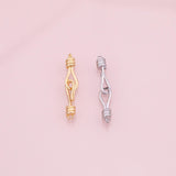 18K Gold Filled Silver fish hook and eye clasp S-Hook Clasp 5x30mm for DIY Finding Necklace Bracelet