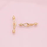18K Gold Filled Silver fish hook and eye clasp S-Hook Clasp 5x30mm for DIY Finding Necklace Bracelet