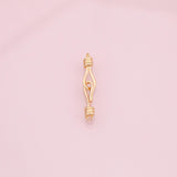 18K Gold Filled Silver fish hook and eye clasp S-Hook Clasp 5x30mm for DIY Finding Necklace Bracelet