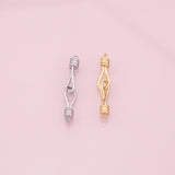 18K Gold Filled Silver fish hook and eye clasp S-Hook Clasp 5x30mm for DIY Finding Necklace Bracelet