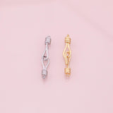 18K Gold Filled Silver fish hook and eye clasp S-Hook Clasp 5x30mm for DIY Finding Necklace Bracelet