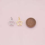 Star outline charm 18k Gold Filled Charm Bar Bracelets and Necklaces Silver Pave CZ Minimalist Charms
