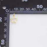 Star outline charm 18k Gold Filled Charm Bar Bracelets and Necklaces Silver Pave CZ Minimalist Charms