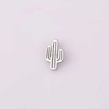 Silver cactus charm 9x14mm white gold filled bracelet necklace pendant minimalist charms cz pave