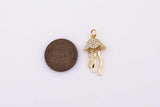 Small micro pave jellyfish charm in 18K gold filled fish animal silver beach vibes jewelry ac553 ac554 man o' war charm
