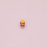 French fries charm 18k Gold Filled for Charm Bar Bracelets and Necklaces Gold Pave CZ Minimalist Charms