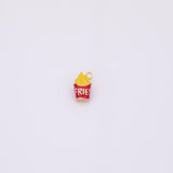 French fries charm 18k Gold Filled for Charm Bar Bracelets and Necklaces Gold Pave CZ Minimalist Charms