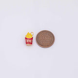 French fries charm 18k Gold Filled for Charm Bar Bracelets and Necklaces Gold Pave CZ Minimalist Charms