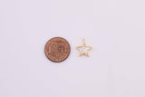 18K Gold Filled Mother of Pearl Star Charm 12mm Bracelet Necklace Pendant Minimalist Charms CZ Pave