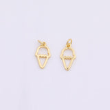 Ice Cream Cone Icecream 8x15mm 18K Gold Filled for Charm Bar Bracelets and Necklaces Gold Silver Pave CZ Minimalist Charms