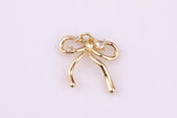 18K gold filled 18x20mm ribbon bow minimalist charm | ag494