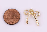 18K gold filled 18x20mm ribbon bow minimalist charm | ag494
