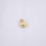 Evil eye with lashes and blue eye charm 18K Gold Filled for Charm Bar Bracelets and Necklaces Charms