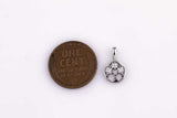 Silver Star Charm 8mm Small Plain Coin Charm White Gold Filled Sunburst Bracelet Necklace Pendant Minimalist Charms CZ Pave