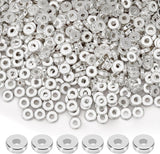 100pcs White Gold Silver Flat Disc Roundel Spacer Heishi Beads PVD Ion Plated Tarnish Reistant