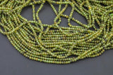 Natural Beautiful TINY 3mm SHARP CUT Peridot semi-round / roundel Gemstone Beads