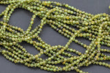 Natural Beautiful TINY 2.5mm and 3.5mm SHARP CUT Peridot semi-round / roundel Gemstone Beads
