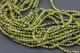 Natural Beautiful TINY 2.5mm and 3.5mm SHARP CUT Peridot semi-round / roundel Gemstone Beads