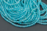 Swiss Blue Topaz Faceted Cube Beads Size 4mm and 5mm 15.5" Strand