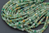 Natural Green Aventurine Faceted Cube Beads Size 2.5mm and 5mm 15.5" Strand