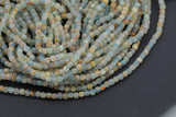 Natural Lemurian Blue Calcite Faceted Cube Beads Size 3.5mm 15.5" Strand