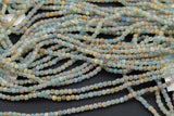 Natural Lemurian Blue Calcite Faceted Cube Beads Size 3.5mm 15.5" Strand
