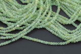 Natural Prehnite Faceted Cube Beads Size 2.5mm and 3.5mm 15.5" Strand