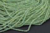 Natural Prehnite Faceted Cube Beads Size 2.5mm and 3.5mm 15.5" Strand