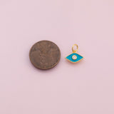 Enamel Evil Eye Charm 18K Gold Filled Charm for Charm Bar Bracelets Necklaces Charms Gold Filled Charms Minimalist CZ Pave