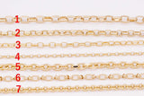 14K Ion Gold Plated unfinished loose chain by the yard oval rolo faceted round