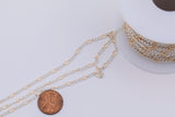 Mix Metal Gold filled and Sterling 2.8mm, Italian , Wholesale, USA Made, Chain by foot Permanent Jewelry Chain