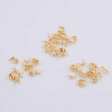 50pc 14K Gold pvd Ion Plated Clamshell Clam Shell Crimps for wires cords and chains
