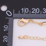 pvd Ion Plated Gold 16" Paperclip Long and Short Necklace 4mm Necklace