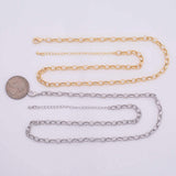 PVD Ion Plated Gold 16" Paperclip Long and Short Necklace 4mm Necklace