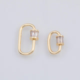 Carabiner Screw Clasp with CZ Charm 18K Gold Filled Charm for Charm Bar Bracelets Necklaces Charms Gold Filled Charms Minimalist CZ Pave