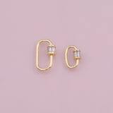 Carabiner Screw Clasp with CZ Charm 18K Gold Filled Charm for Charm Bar Bracelets Necklaces Charms Gold Filled Charms Minimalist CZ Pave