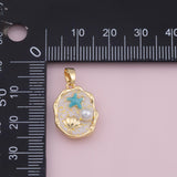 Enamel Flower Freshwater Charm 18K Gold Filled Charm for Charm Bar Bracelets Necklaces Charms Gold Filled Charms Minimalist CZ Pave