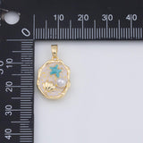 Enamel Flower Freshwater Charm 18K Gold Filled Charm for Charm Bar Bracelets Necklaces Charms Gold Filled Charms Minimalist CZ Pave