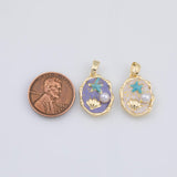 Enamel Flower Freshwater Charm 18K Gold Filled Charm for Charm Bar Bracelets Necklaces Charms Gold Filled Charms Minimalist CZ Pave