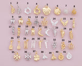 Mixed Charm Selection 18K Gold Filled Charm for Charm Bar Bracelets Necklaces Charms Gold Filled Charms Minimalist CZ Pave