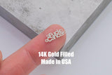 Fuck Cancer Double Loop Permanent Jewelry Connector - 14kt gold filled or Sterling Silver - Made in the USA