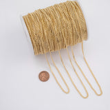 Gold 2.5mm Cuban Curb Chain 1 yard per order Tarnish Resistant