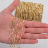 Gold 2.5mm Cuban Curb Chain 1 yard per order Tarnish Resistant