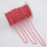 Gold Enamel Red Enamel Chain 1 yard per order Tarnish Resistant