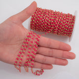 Gold Enamel Red Enamel Chain 1 yard per order Tarnish Resistant