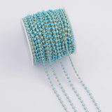 Gold Enamel Chain Egg Style Turquoise 1 yard per order Tarnish Resistant
