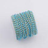 Gold Enamel Chain Egg Style Turquoise 1 yard per order Tarnish Resistant